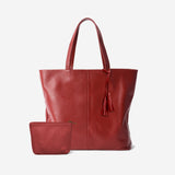 ポーチ付き本革トート(タッセル)