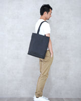 ポーチ付き 本革 縦型トートバッグ