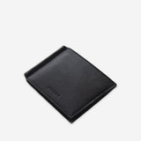 NO SIGN 日本製 本革 二つ折り財布 メンズ マネークリップ 薄い財布 和牛レザー ブラック NS2403 斜めから見たところ