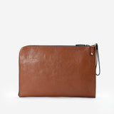 シボ革のメンズ用クラッチバッグ