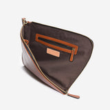 シボ革のメンズ用クラッチバッグ