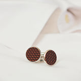 レザーカフス 幾何学模様