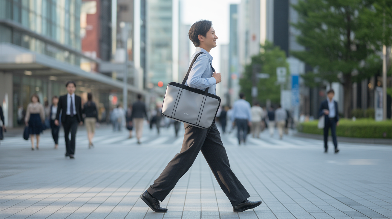 TRANSICのシンプルレザートートで「ロゴなし派」も満足