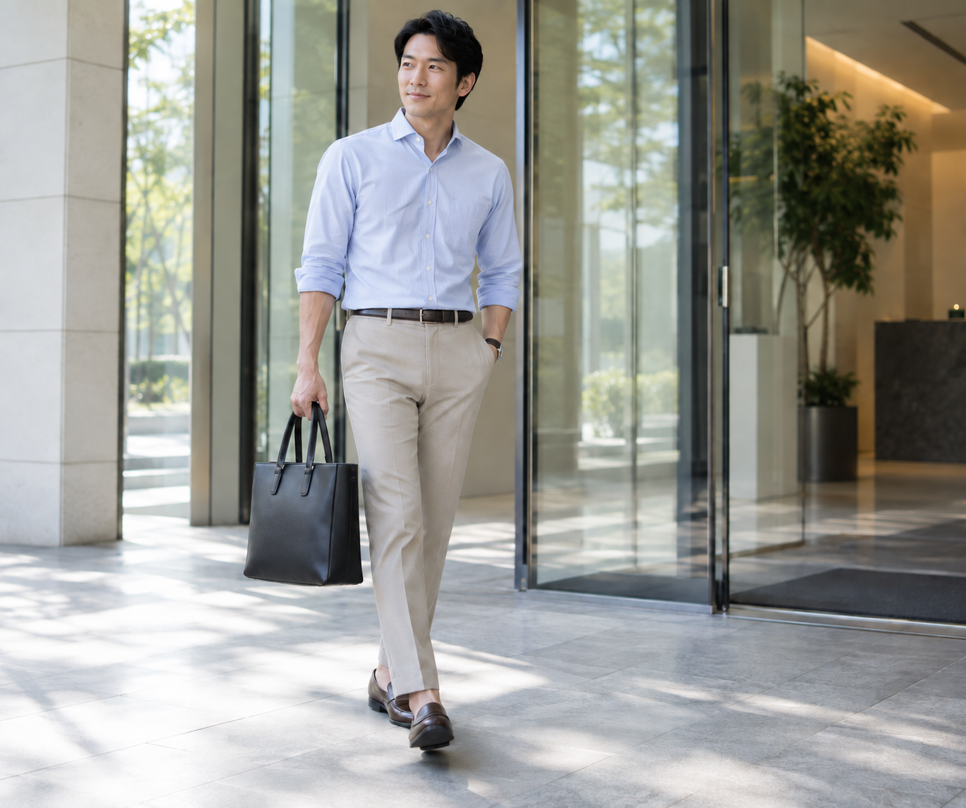 おしゃれな黒いビジネスバッグは夏にどう合わせる？仕事服との色と形の選び方