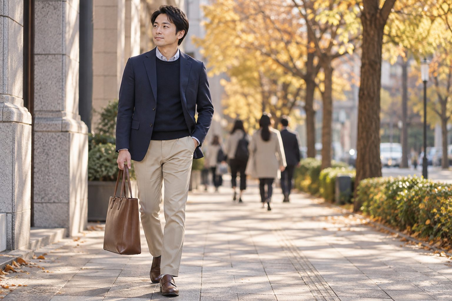 秋のブラウン通勤バッグはどう合わせる？仕事服の色と素材を整える方法