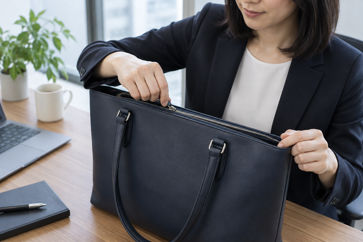 通勤トートバッグはファスナー付きがよい？開口部の種類から選ぶ方法