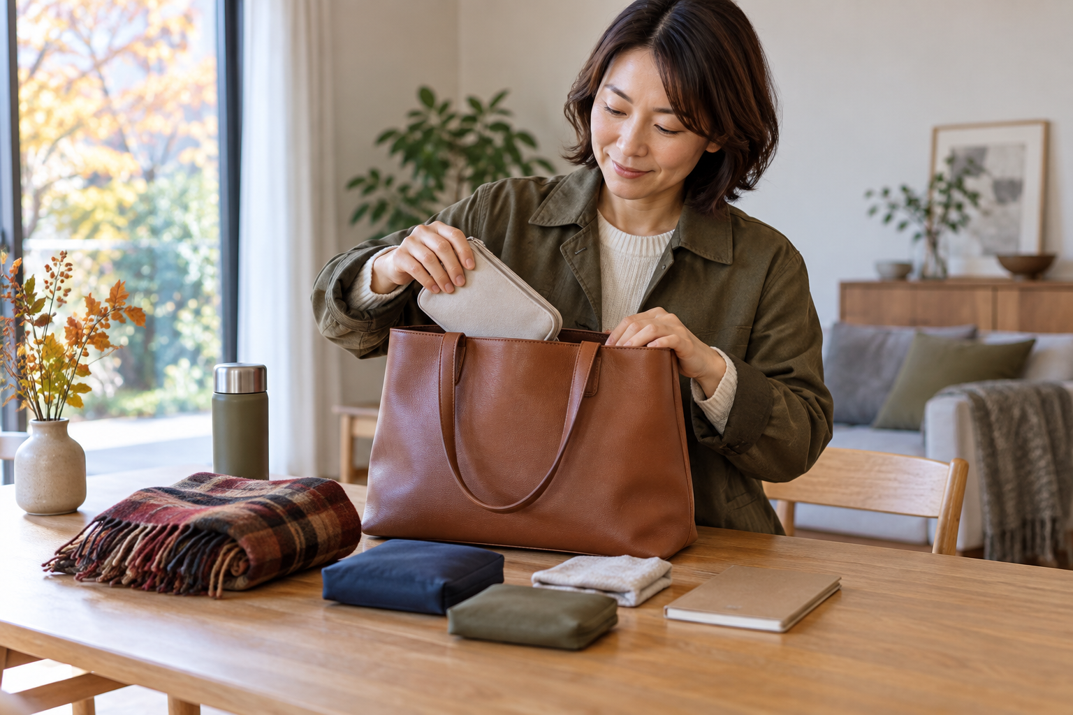 秋の旅行で革バッグを使う前に何を準備する？荷物と持ち方の確認方法