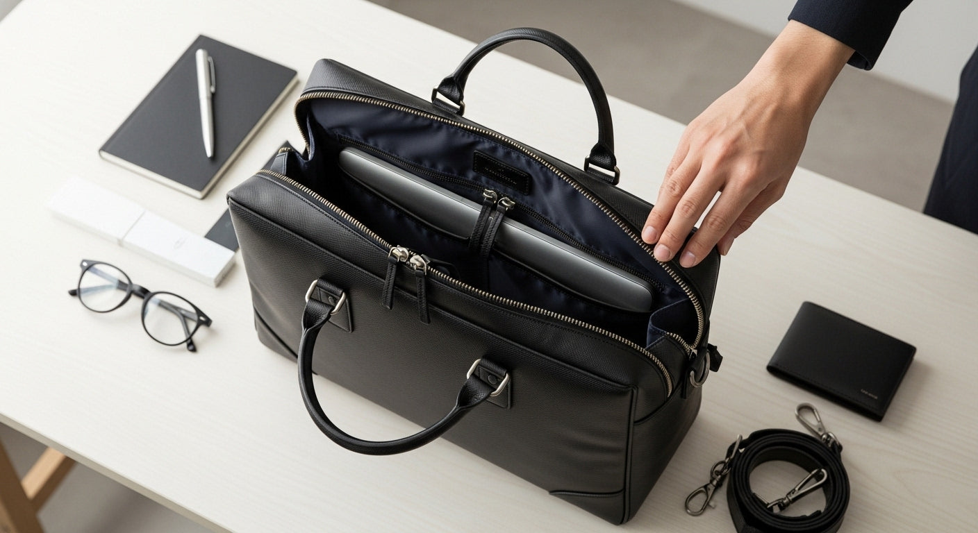 コーデュラサフィアーノレザーメンズビジネスバッグの特徴とは