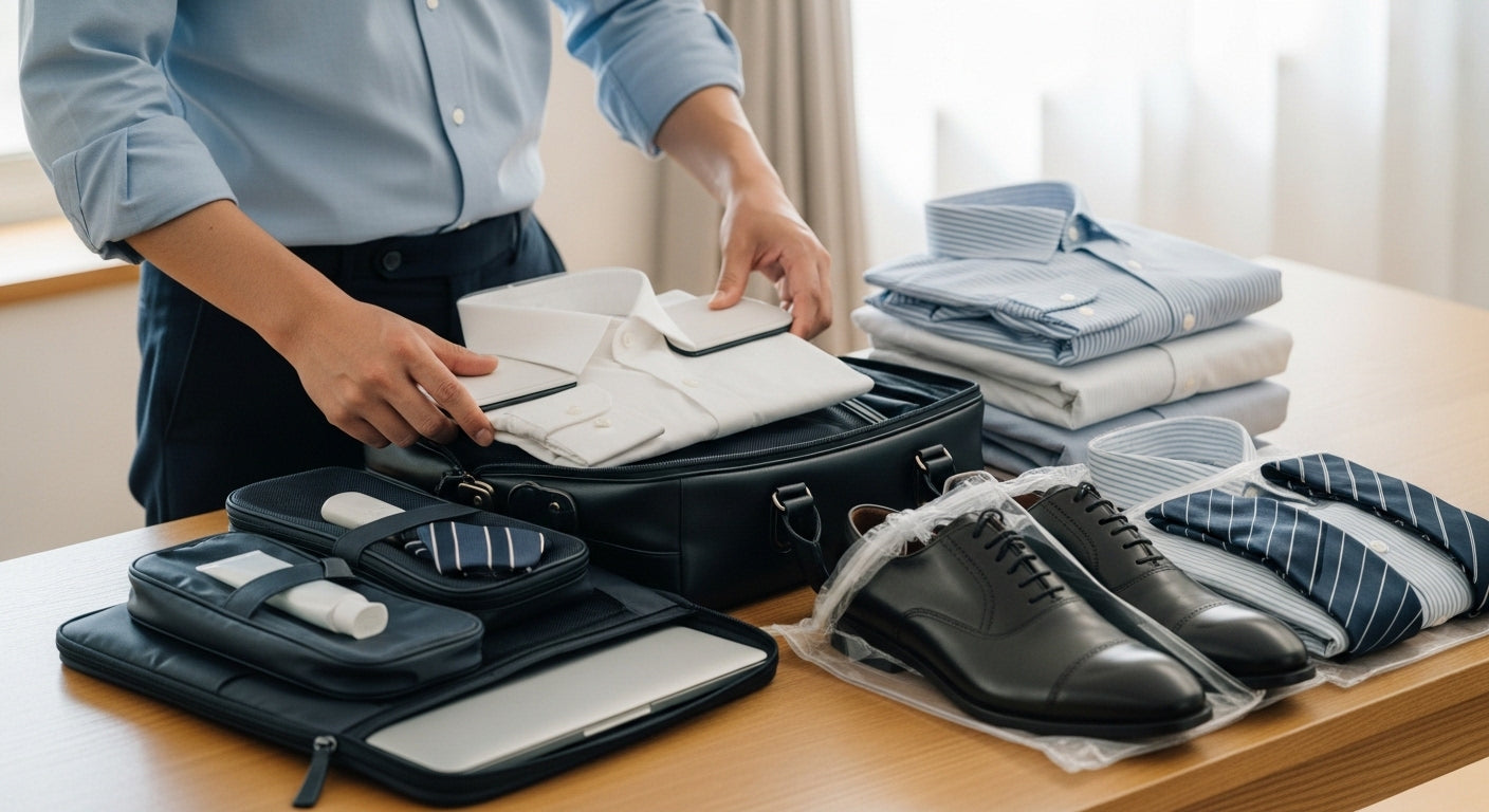 ワイシャツがシワにならないメンズビジネスバッグ出張収納術