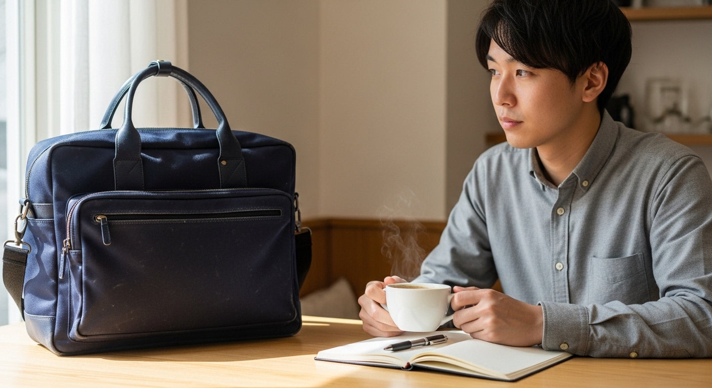 ネイビーメンズビジネスバッグはあり？印象と選び方