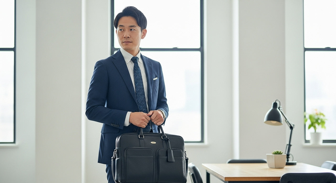 スーツスタイルを格上げするビジネスバッグの選び方｜素材と機能性で差をつける