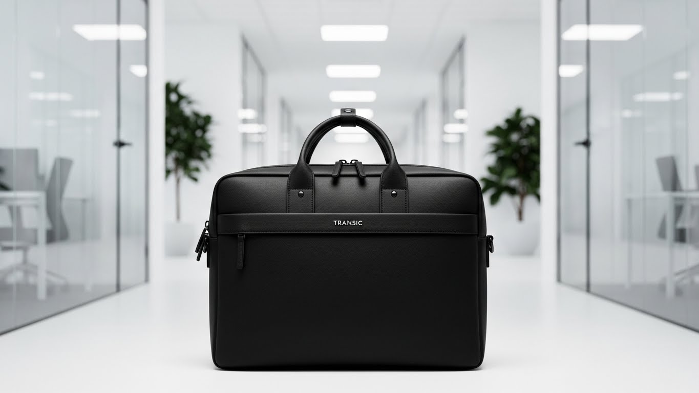 TRANSICのシンプル黒バッグで「無難以上」の通勤スタイル