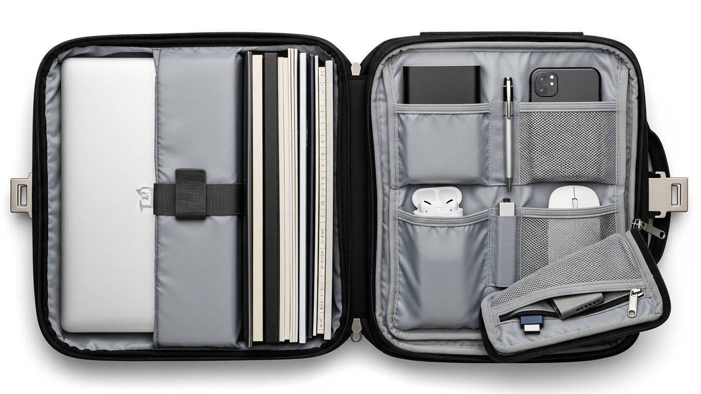 TRANSICの2室構造ブリーフで仕事道具をスマートに整理