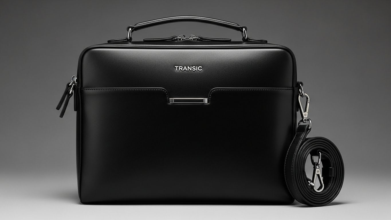 TRANSICの黒レザーバッグで冠婚葬祭にも対応