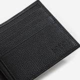 NO SIGN 日本製 本革 二つ折り財布 メンズ マネークリップ 薄い財布 和牛レザー ブラック NS2403 ディテール（エンボス加工の和牛レザー）