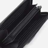 NO SIGN 日本製 本革 長財布 メンズ ラウンドファスナー 和牛レザー ブラック NS2404 ディテール（エンボス加工の和牛レザー）