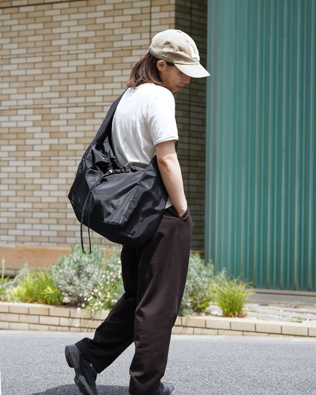 巾着型ドローコード クロスショルダーバッグ