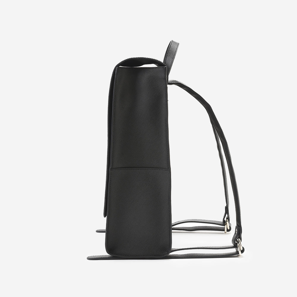 本革サフィアーノ リュック GOLDMEN TRANSIC レザー 黒【中古