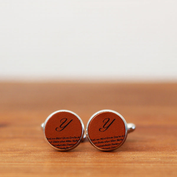 レザーカフス 文字刻印